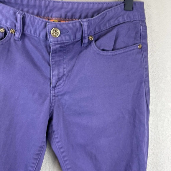 Tory‎ Burch Purple Jeans Women 29 Crop Alexa Cropped Preppy - Picture 3 of 15